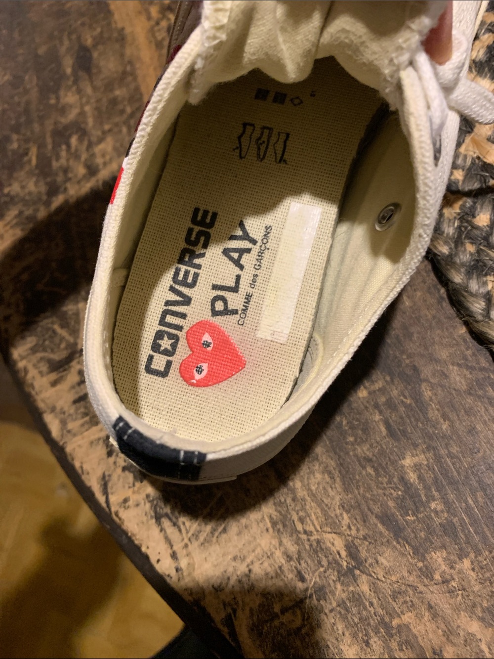 Comme des Garcons PLAY x Converse Canvas Sneakers w Heart men’s Sz 5 / womens 7 - Picture 7 of 16